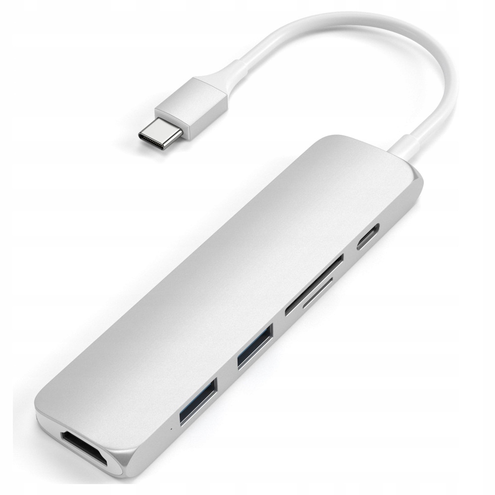 Купить АДАПТЕР SATECHI USB-C на USB, HDMI 4K, SD СЕРЕБРЯНЫЙ: отзывы, фото, характеристики в интерне-магазине Aredi.ru