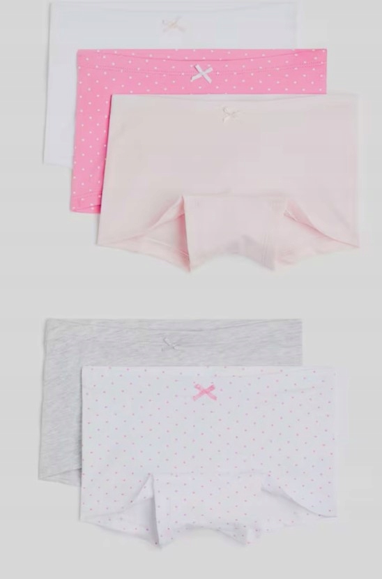 H&M BOKSERKI r.110/116 MAJTKI 5-PACK Różowy/Kropki FIGI