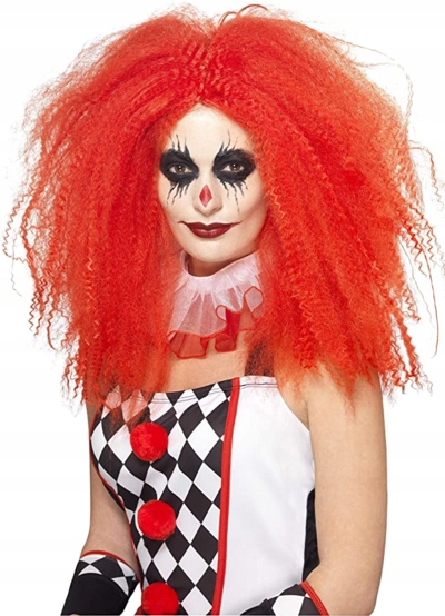 Peruka włosy półdługie Smiffys dla dorosłych Clown Wig red