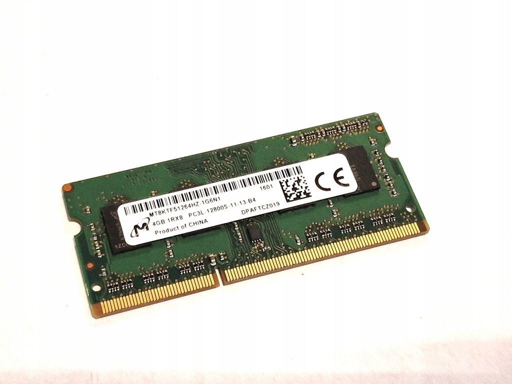 PAMIĘĆ 4GB DDR3L PC3L-12800S 1600MHZ MICRON MT8KTF51264HZ-1G6N1 SODIMM