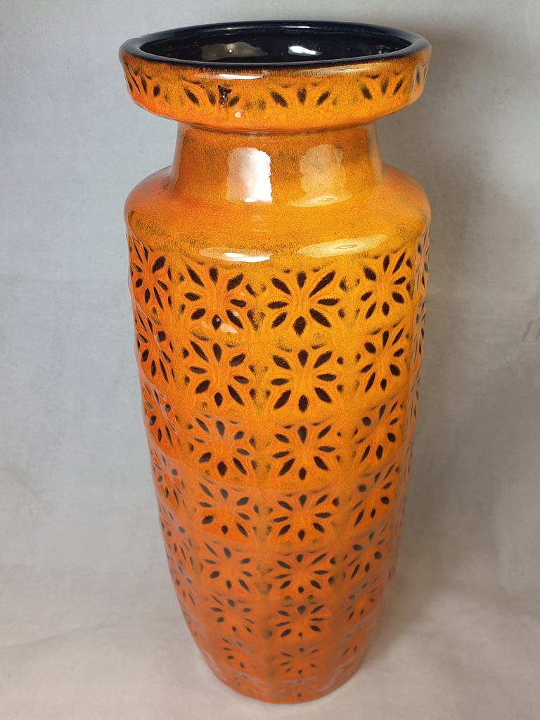 Duży wazon ceramiczny, West Germany, pomarańczowy