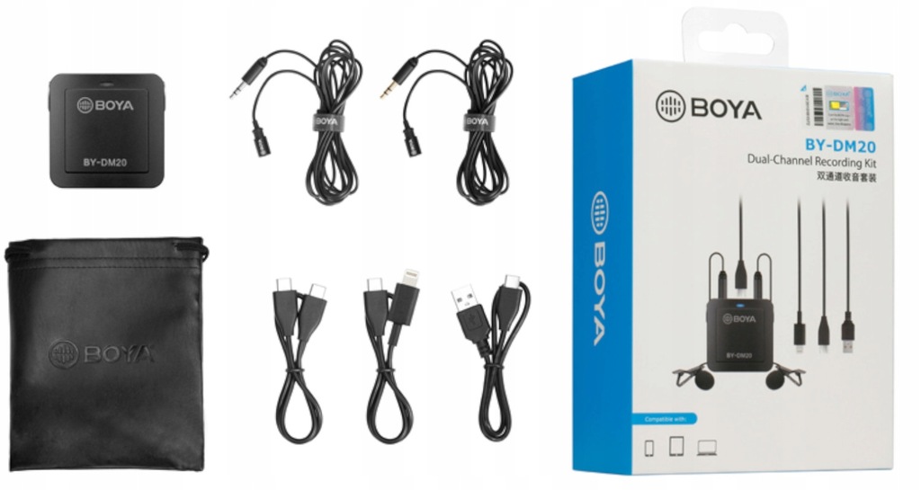 BOYA BY-DM20 MIKROFONY USB-A USB-C LIGHTNING