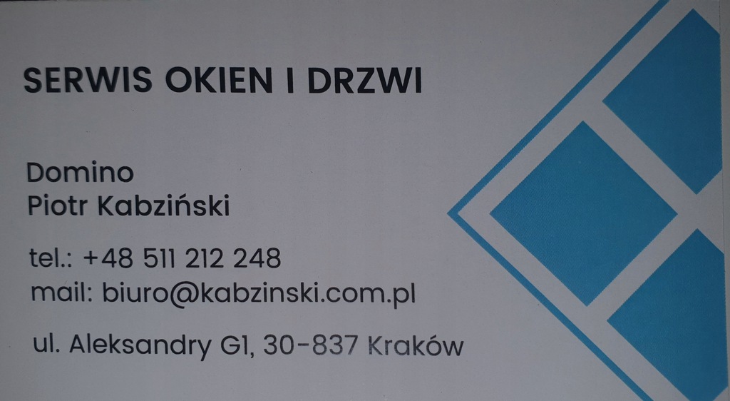 Serwis Okien i Drzwi Domino Piotr Kabziński Kraków