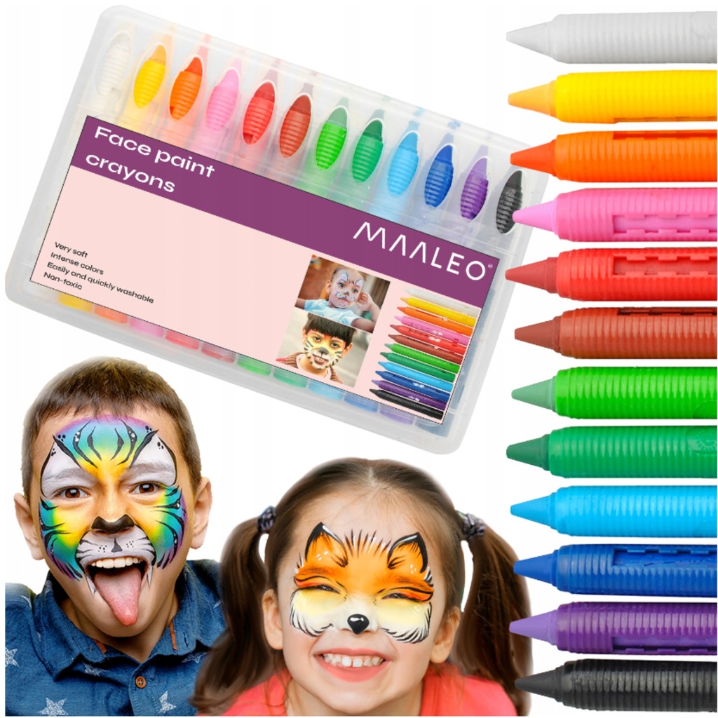 Kredki do Malowania Twarzy Ciała Dzieci 12 Kolorów