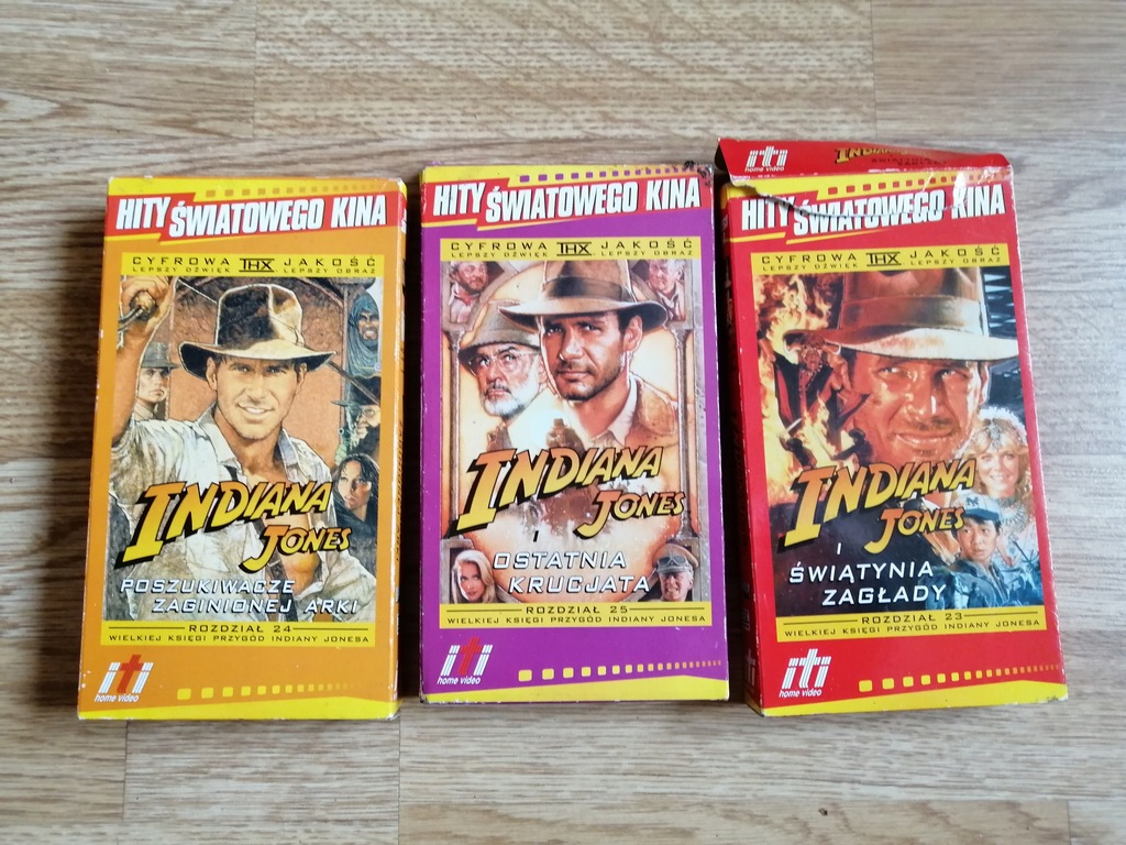 Kaseta VHS Indiana Jones 3 części