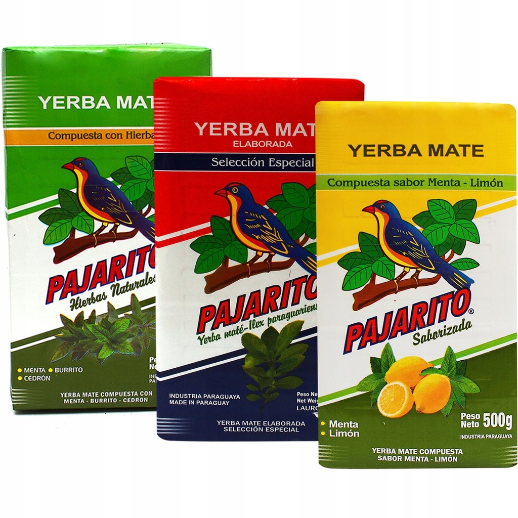 Yerba Mate Pajarito Limon Hierbas Elaborada 3x500g