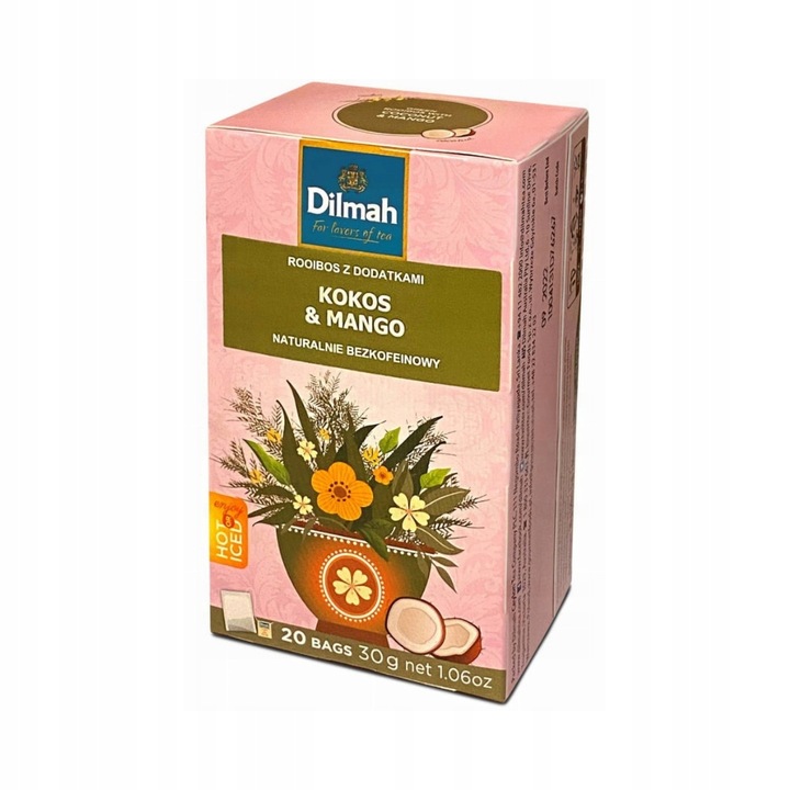 Dilmah Green Rooibos, Kokos, Mango herbata ekspresowa 20 torebek