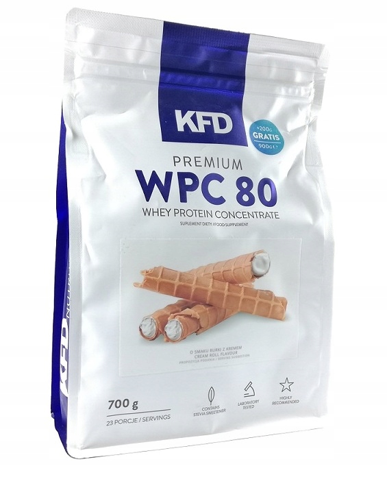 KFD PREMIUM WPC 80 BIAŁKO 900G XXL RURKA Z KREMEM