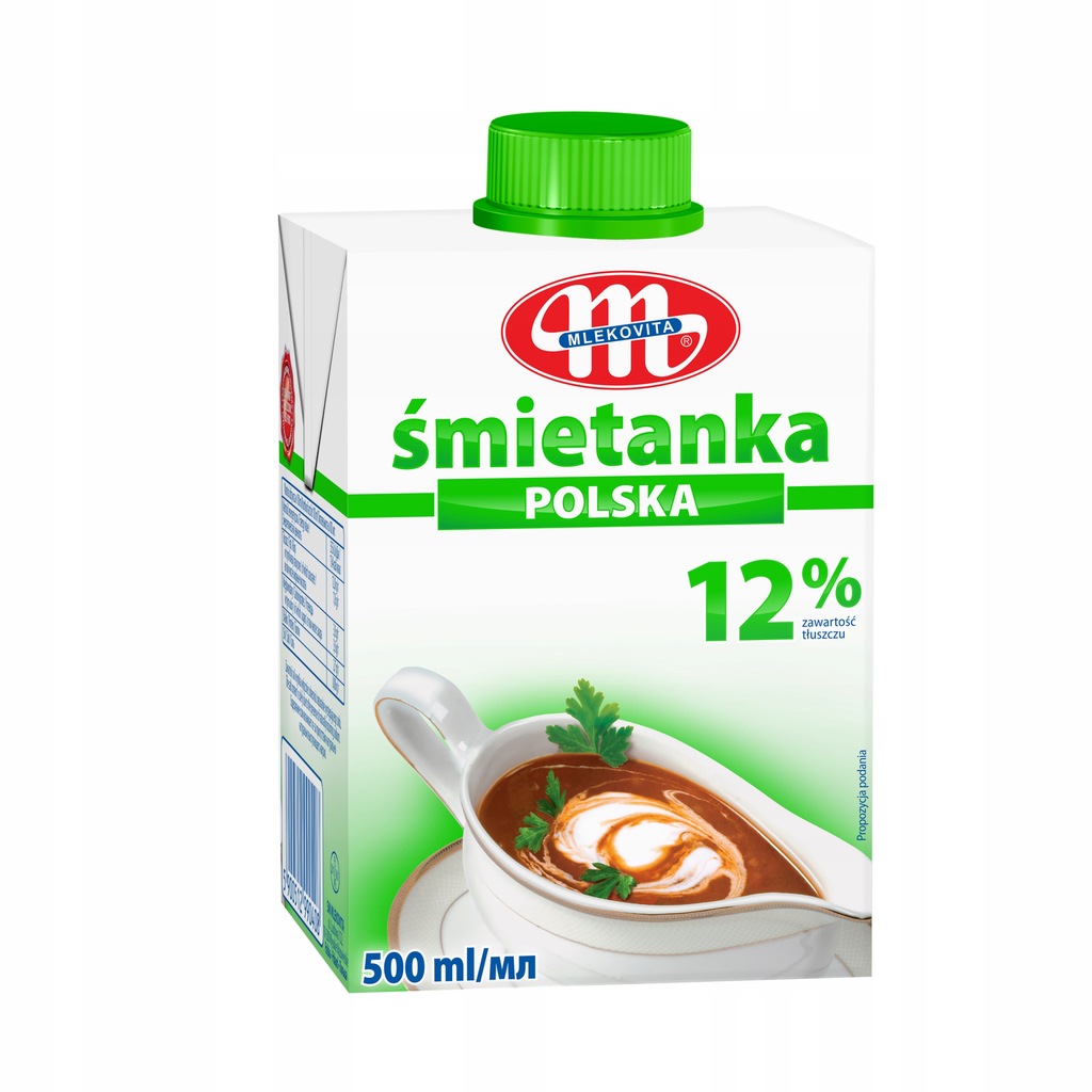 ŚMIETANKA POLSKA 12% UHT 500 ML Wyprzedaż