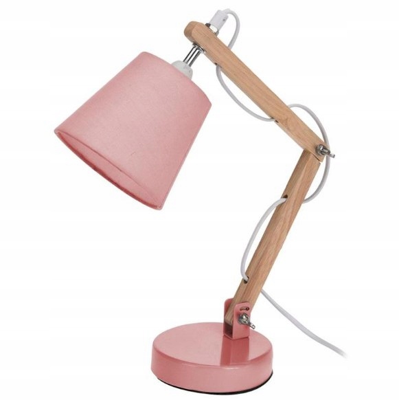Lampa biurowa z ażurem w kolorze różowym lampa sto