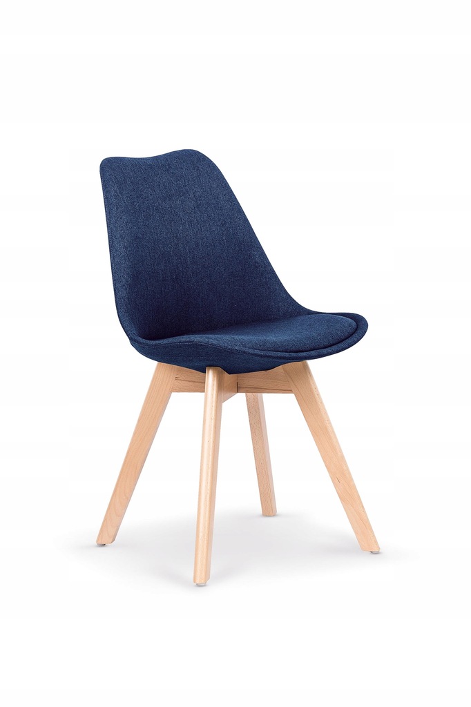 Krzesło K303 ciemno niebieskie/drewno lite