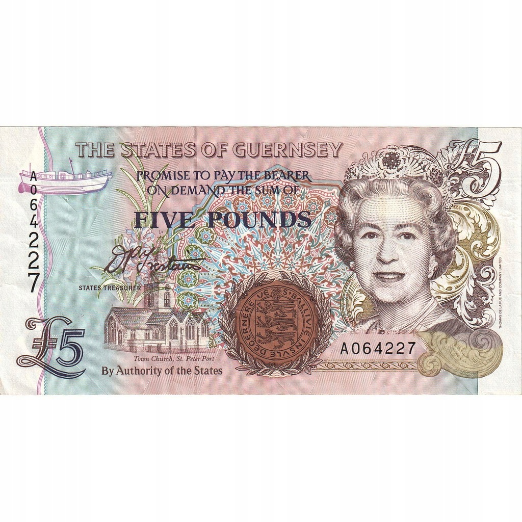 Banknot, Guernsey, 5 Pounds, Undated (1996), KM:56