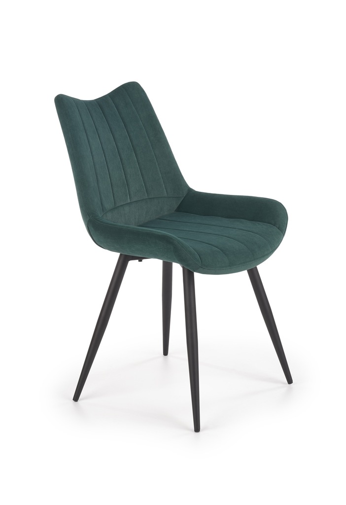 Krzesło zielone K388 welur nogi czarne pikowane