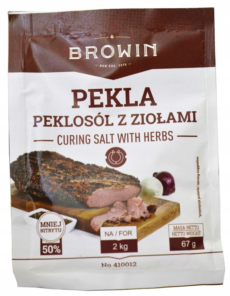 BROWIN PEKLA na 2kg mięsa peklosól z ziołami 67g