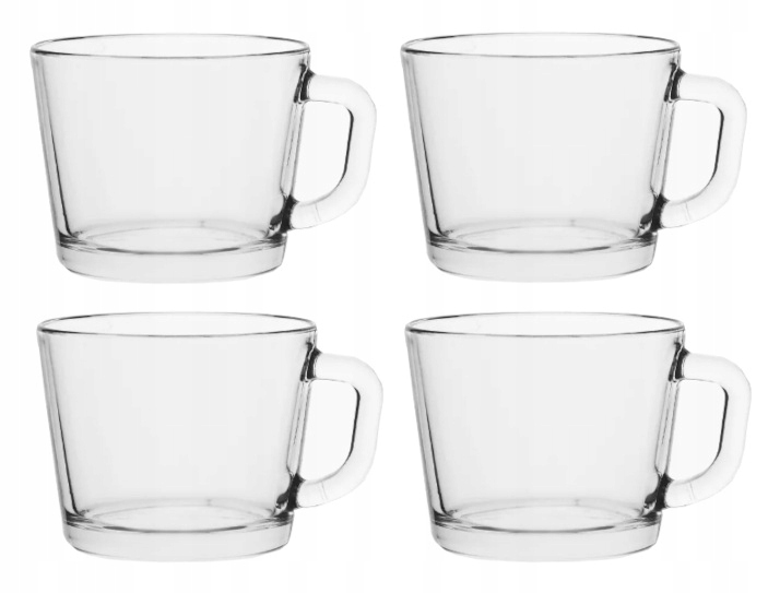 DUŻE SZKLANKI DO KAWY HERBATY LATTE Z UCHEM 475ML ZESTAW 4 SZT