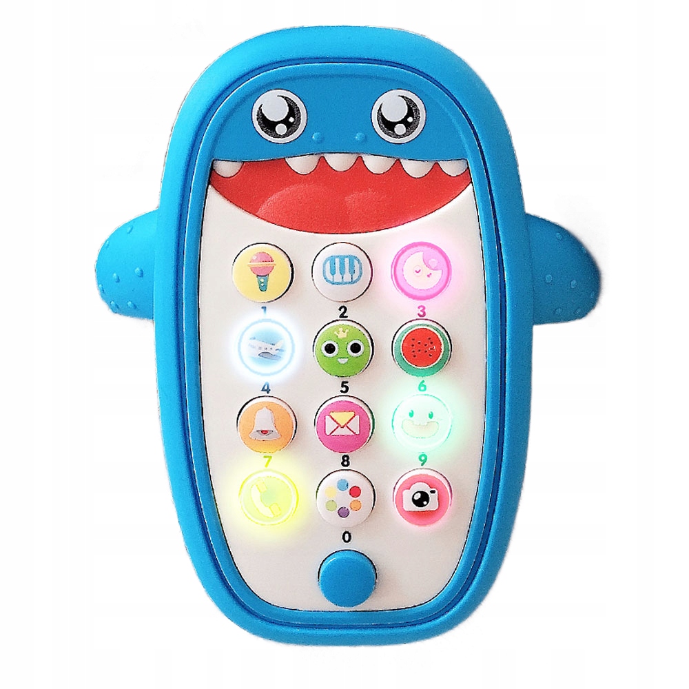 Baby Shark Cell Phone Toy Removable Teether Case, Light, Music & Adjustable  Volume Kids Play & Learn Fake Phone Infant Toddler, Preschool Holiday