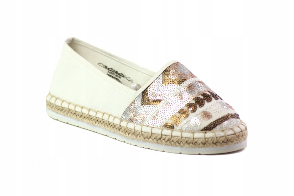 ESPADRYLE MARCO TOZZI 24217 KREMOWE Z CEKINAMI R41