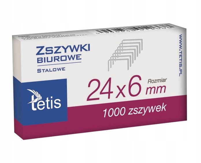 Zszywki Tetis biurowe 24/6 10000 szt