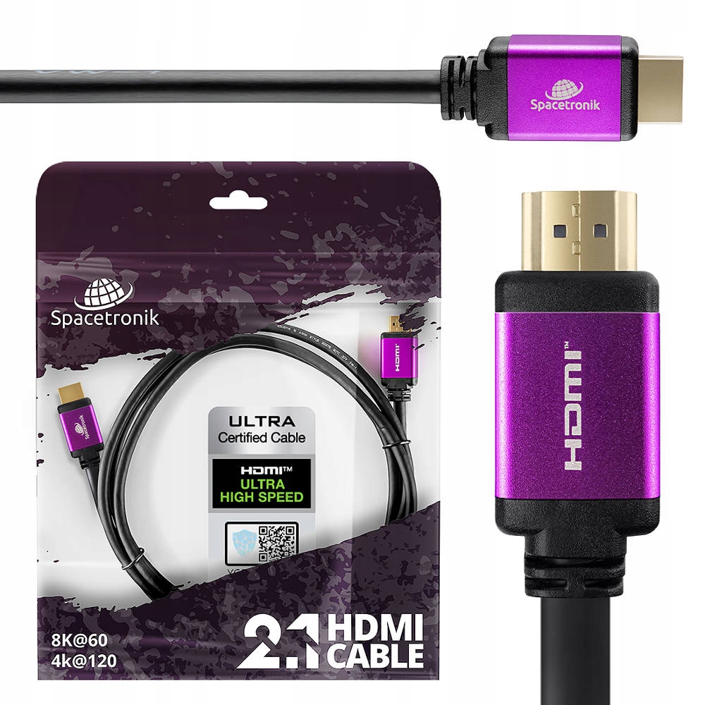 Kabel z certyfikatem HDMI 2.1 Spacetronik SH-SPR 2