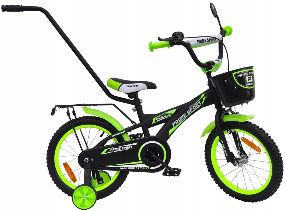 Rower 16 cali PRIME BMX Sports BLACK/Green MAT ! - 10759450352 ...
