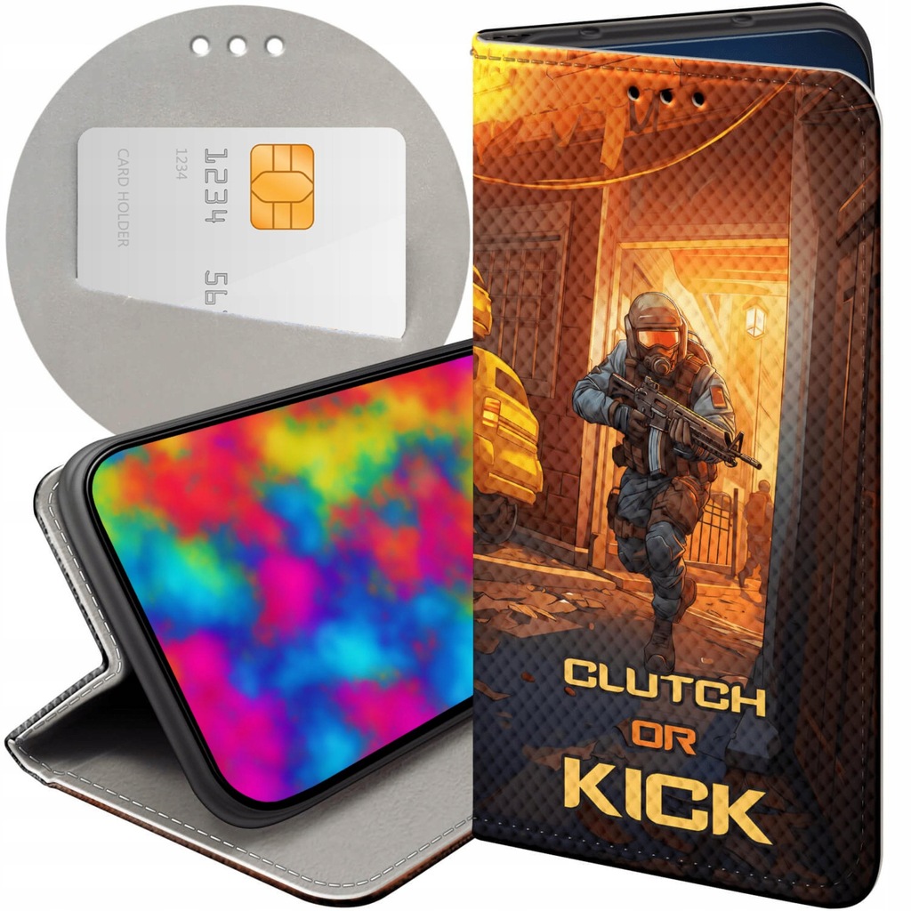 ETUI Z KLAPKĄ DO OPPO RENO 5 LITE WZORY CS GO COUNTER-STRIKE FUTERAŁ CASE