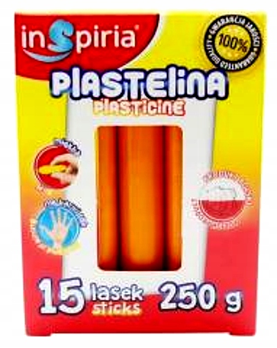 PLASTELINA POMARAŃCZOWA 15 LASEK 250G