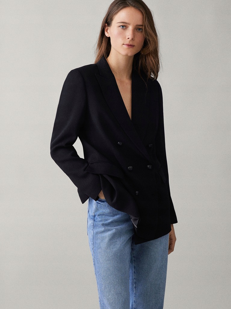 MASSIMO DUTTI 38 M DWURZĘDOWA MARYNARKA E10696