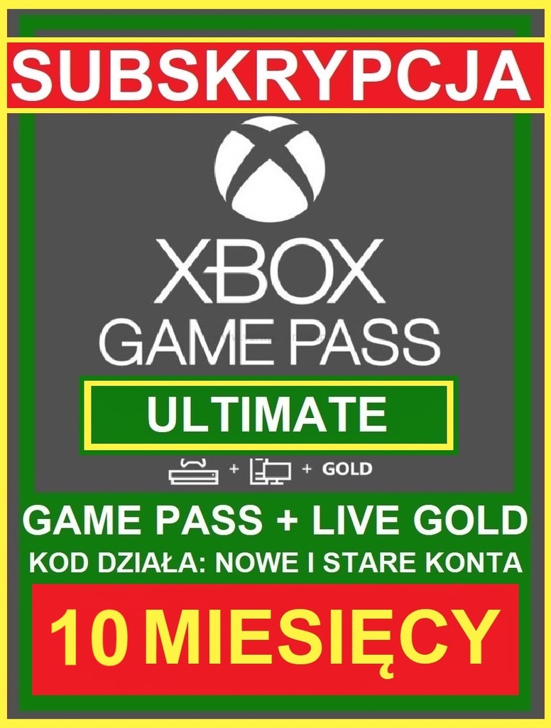 Game Pass Ultimate 10 miesięcy Kod Klucz Subskrypcja Xbox