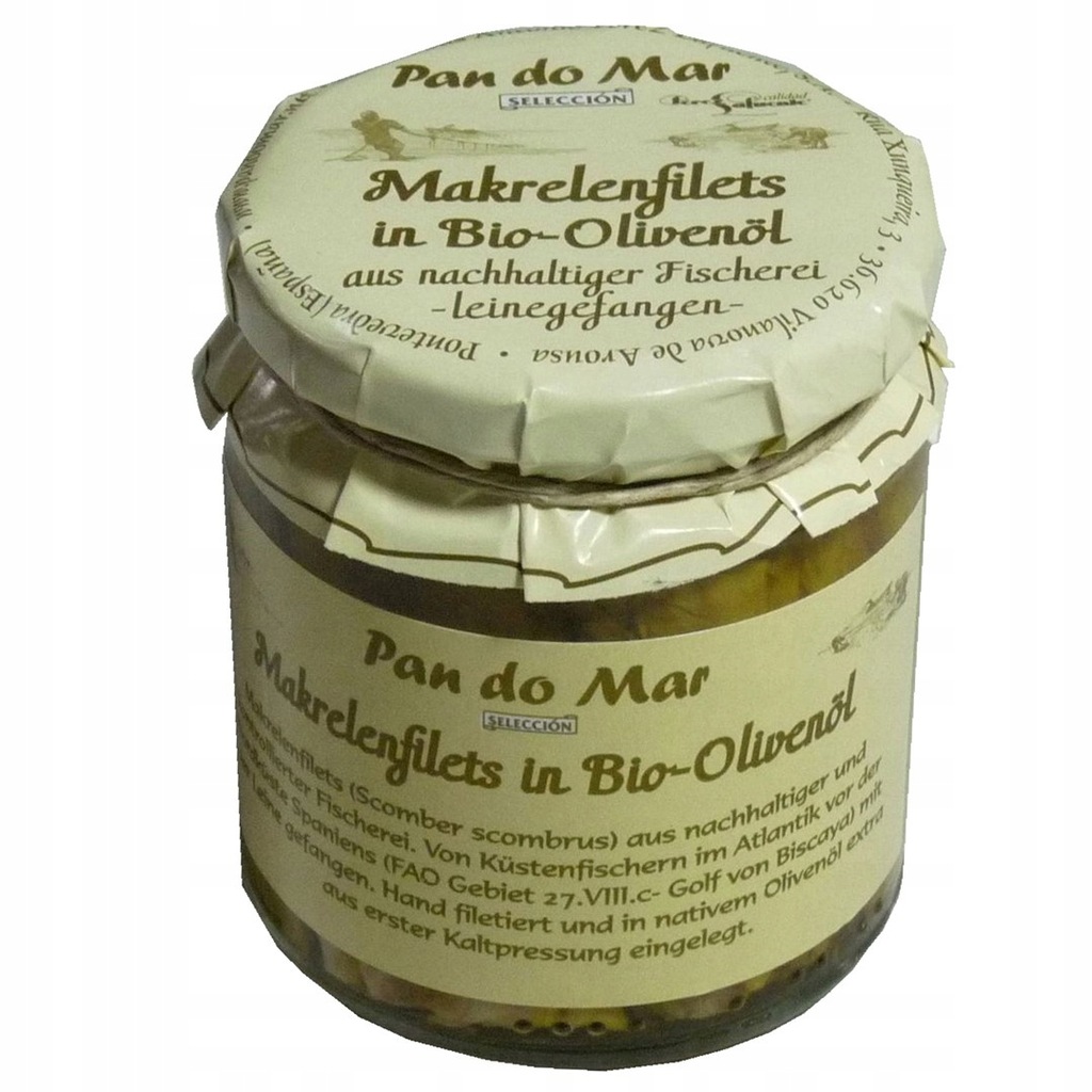 MAKRELA FILETY W BIO OLIWIE Z OLIWEK EXTRA VIRGIN 220 g (154 g) (SŁOIK) - P