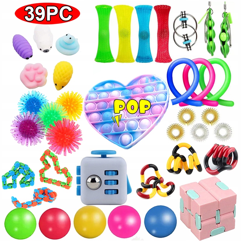 Pop It,Fidget Toy,zestaw 39szt Cubo Antiestres