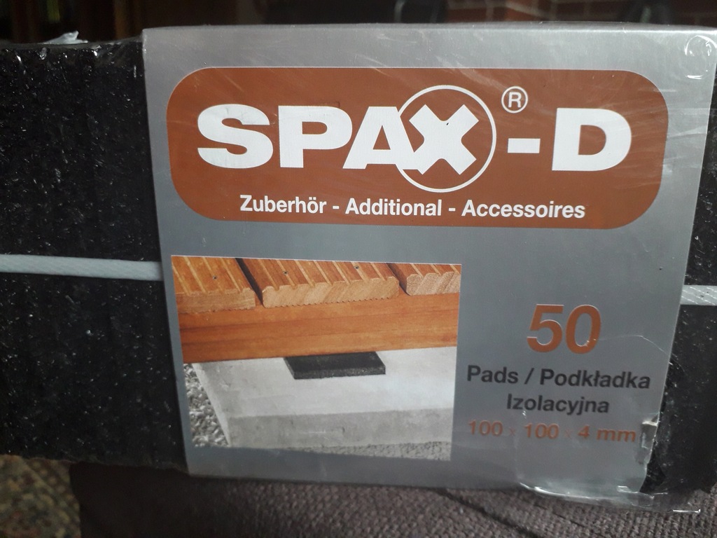 SPAX PODKŁADKI POD LEGAR 100X100X4 MM 5 SZTUK