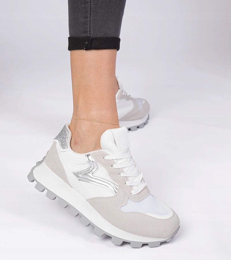 Białe sportowe sneakersy damskie Melinda rozmiar 38