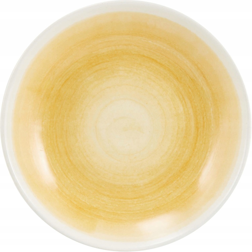 Ręcznie robione talerze , 6 sztuk biało-żółte