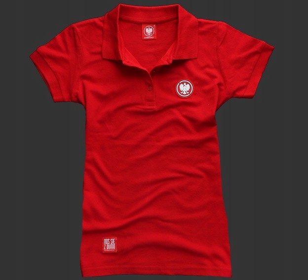 Koszulka patriotyczna polo damska Orzeł (czerwona)