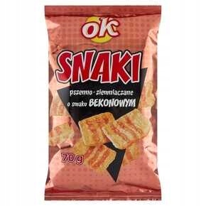 Chrupki OK Snaki pszenne ziemniaczane bekonowe 70g