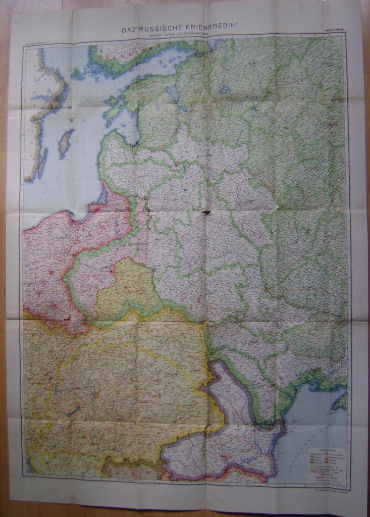 MAPA WOJENNA -1 WOJNA ŚWIATOWA - EUROPA WSCHODNIA