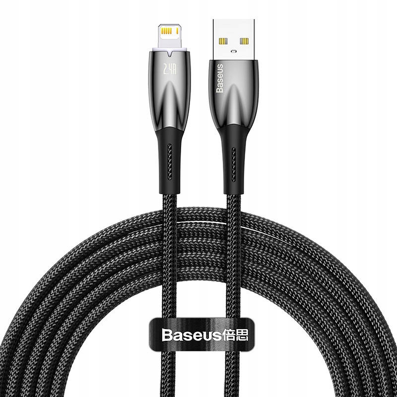 Kabel USB-A/Lightning Baseus Glimmer, 2.4A, 2m (czarny)