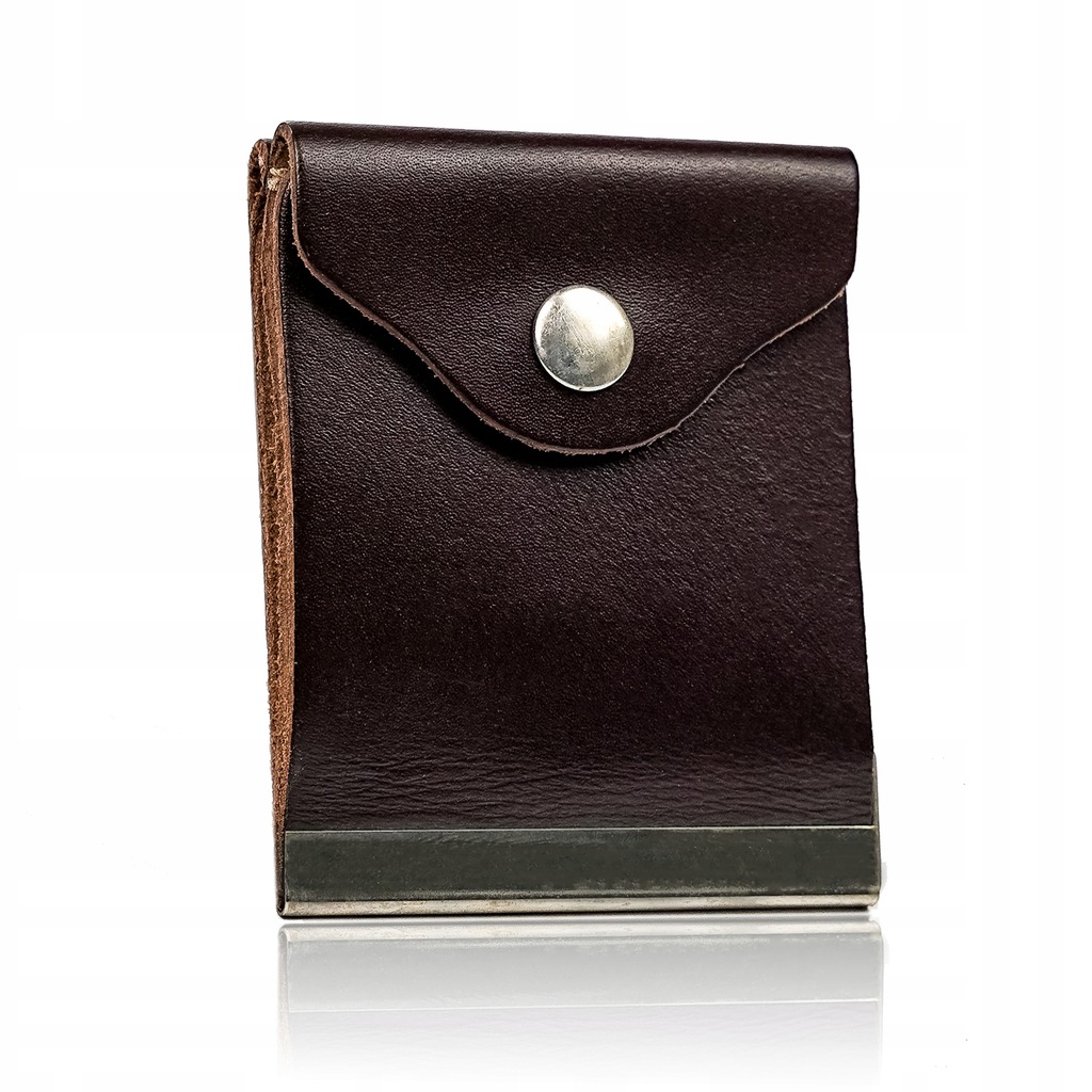 Mała damska banknotówka brązowa skórzany portfel