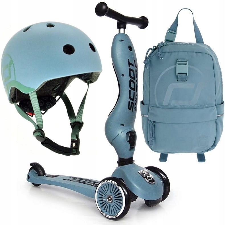 SCOOTANDRIDE ZESTAW HULAJNOGA 2w1 PLECAK + KASK 1+