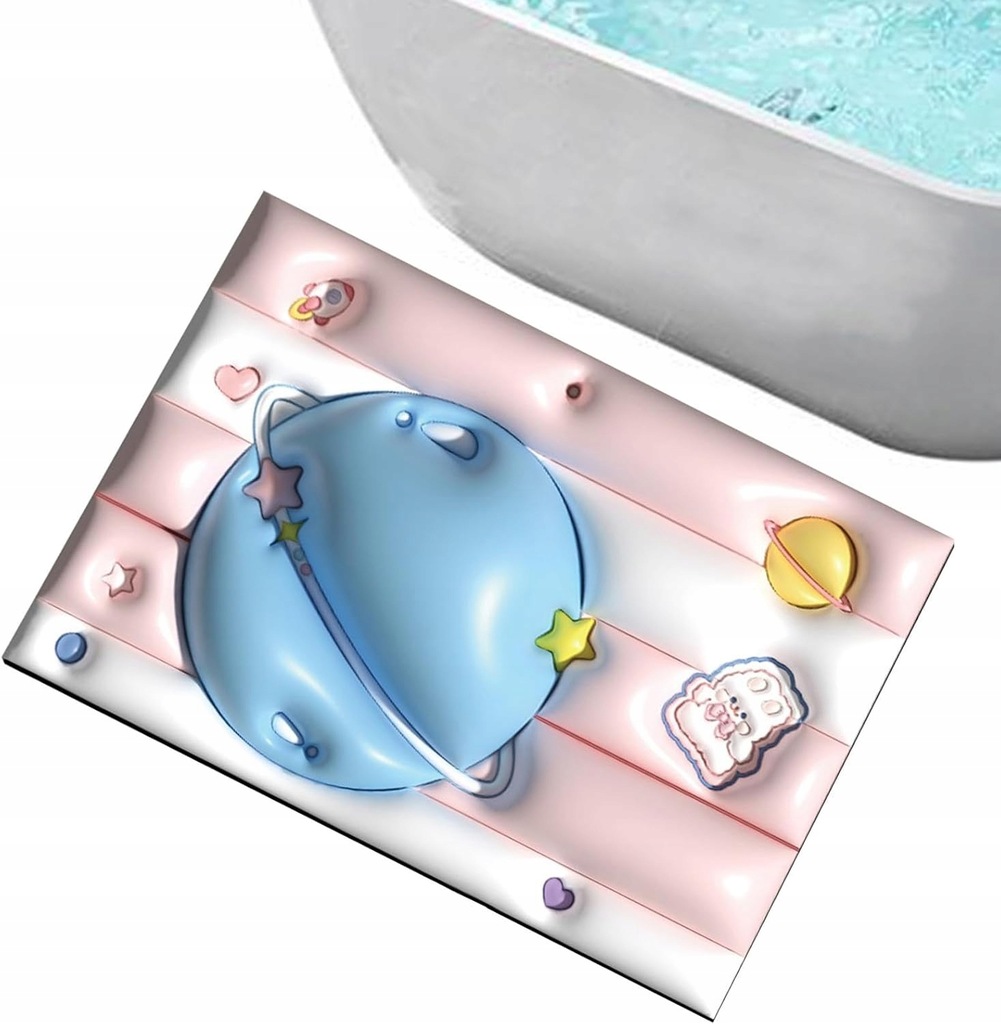 YIYE Zabawne maty łazienkowe, kosmiczne maty łazienkowe, dywaniki łazi