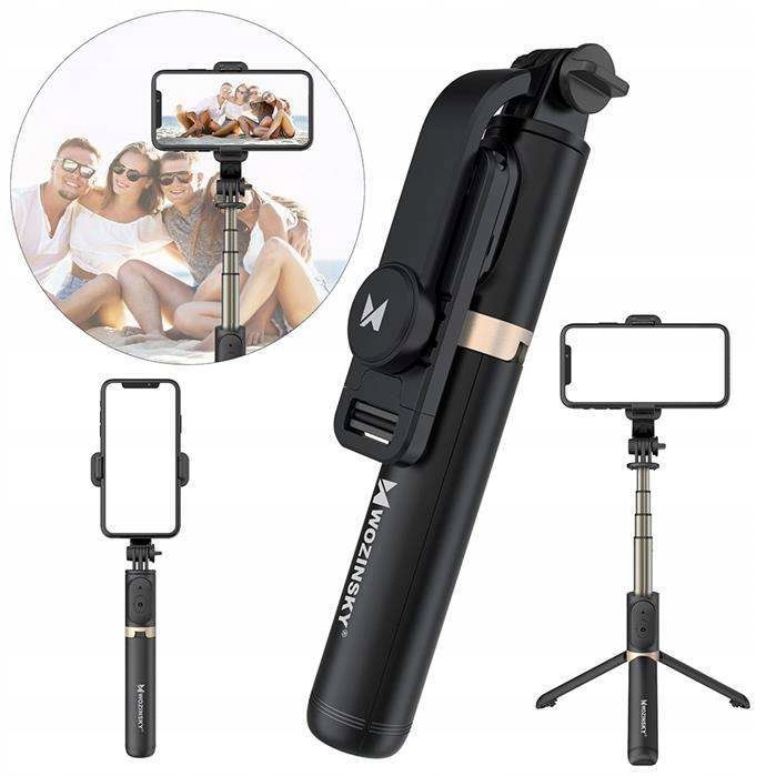 Selfie Stick Tripod kijek do zdjęć + pilot BT