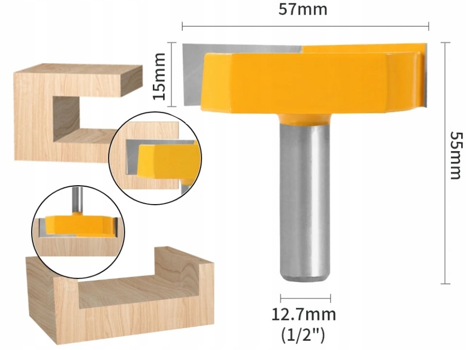 frez planerski średnica 57mm uchwyt 12,7mm VHM do planowania 2-piórowy