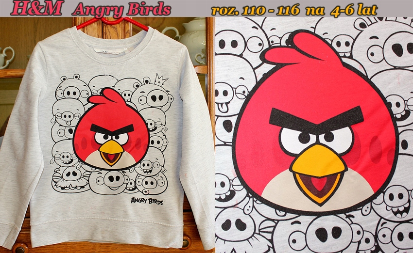 H&M Bluza z wizerunkiem Angry Birds na 4-5 lat