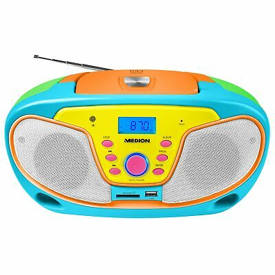 BOOMBOX RADIO FM MD84101 CD MP3 USB AUX KOLOROWE