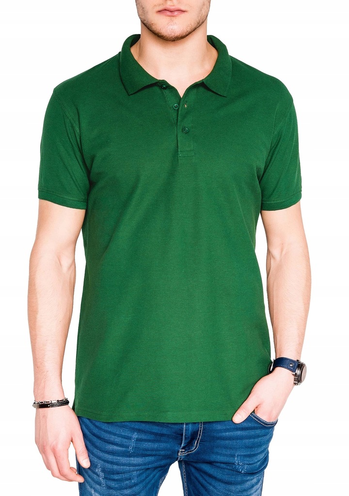 OMBRE T-shirt koszulka polo basic S715 c.zielona S