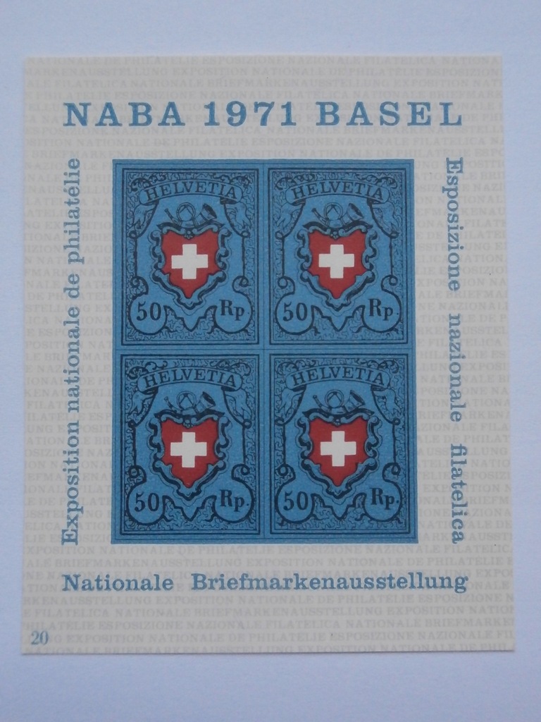 Szwajcaria - WF NABA 1971 - Mi. bl. 21 **