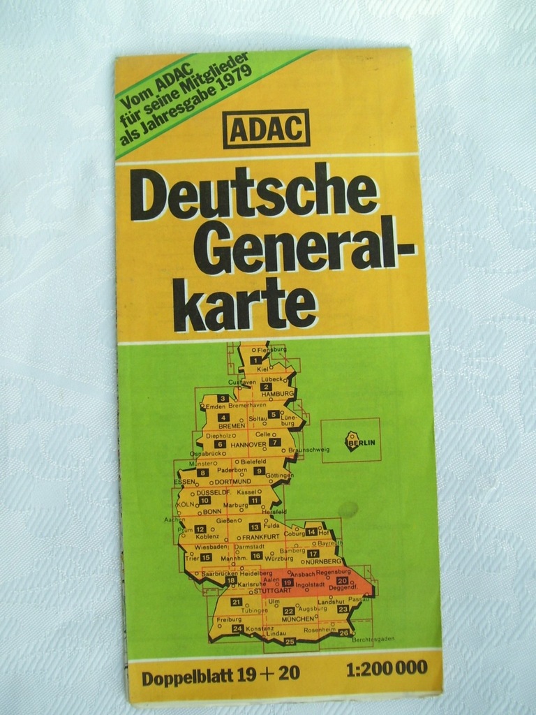 NIEMCY ZACHODNIE RFN- mapa - 1:200 000