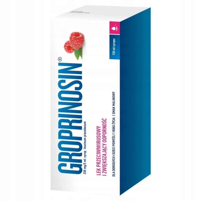 Groprinosin, syrop malinowy, 250 mg/5 ml, 150 ml