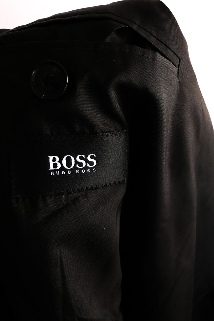 Hugo Boss Płaszcz Wełniany Męski Wełna Czarny XL