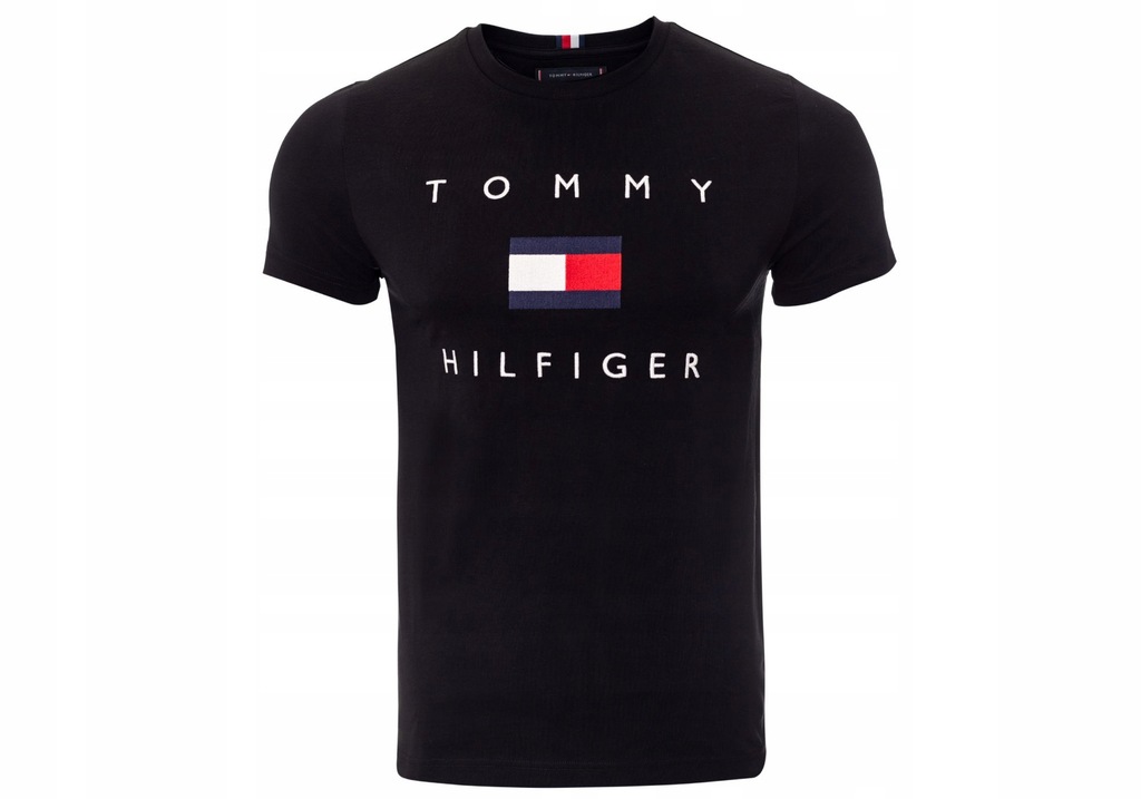 TOMMY HILFIGER KOSZULKA T-SHIRT FLAG BLACK R: S